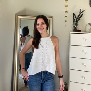 Off white knit tank